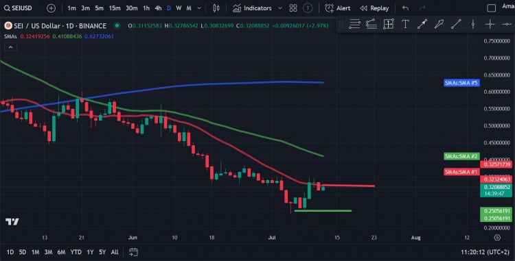 SEI过去7天上涨超过25多头瞄准关键阻力位